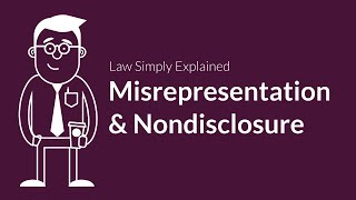 Misrepresentation and Nondisclosure  Contracts  Defenses amp Excuses [upl. by Eteragram]