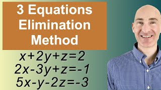 Solving Systems of 3 Equations Elimination [upl. by Aliuqehs]