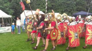 Roman Reenactment at the Amphitheatre in Caerleon Marching In [upl. by Wendell560]