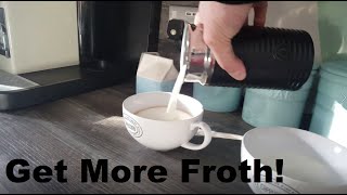 How to Get More Froth from Your Nespresso Coffee Aeroccino  Nespresso tips and help [upl. by Nodnnarb61]